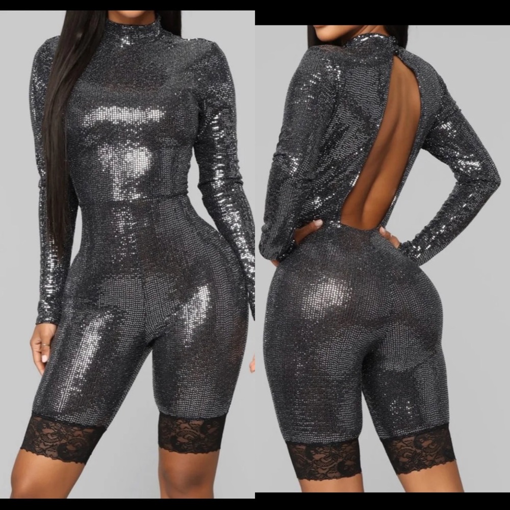 Sequins romper suit